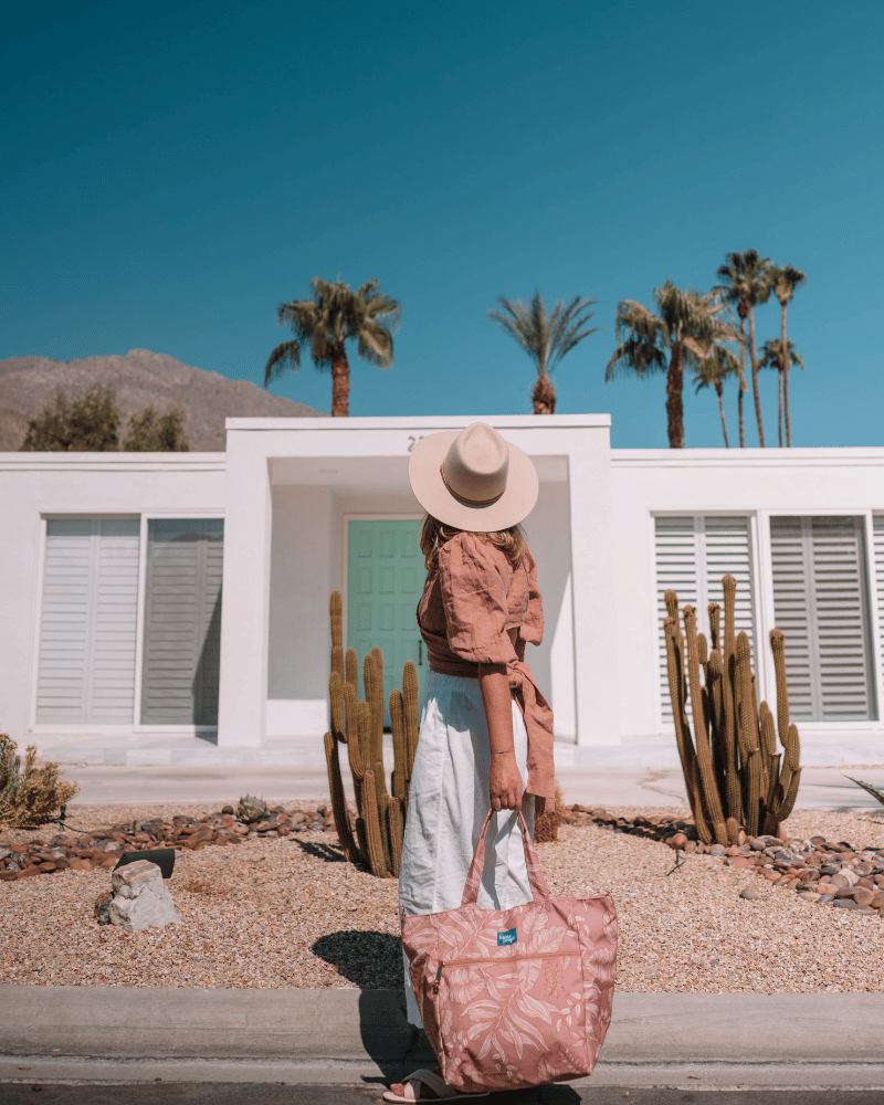 Carryall Tote (L) - Vintage Palms - Palm Springs